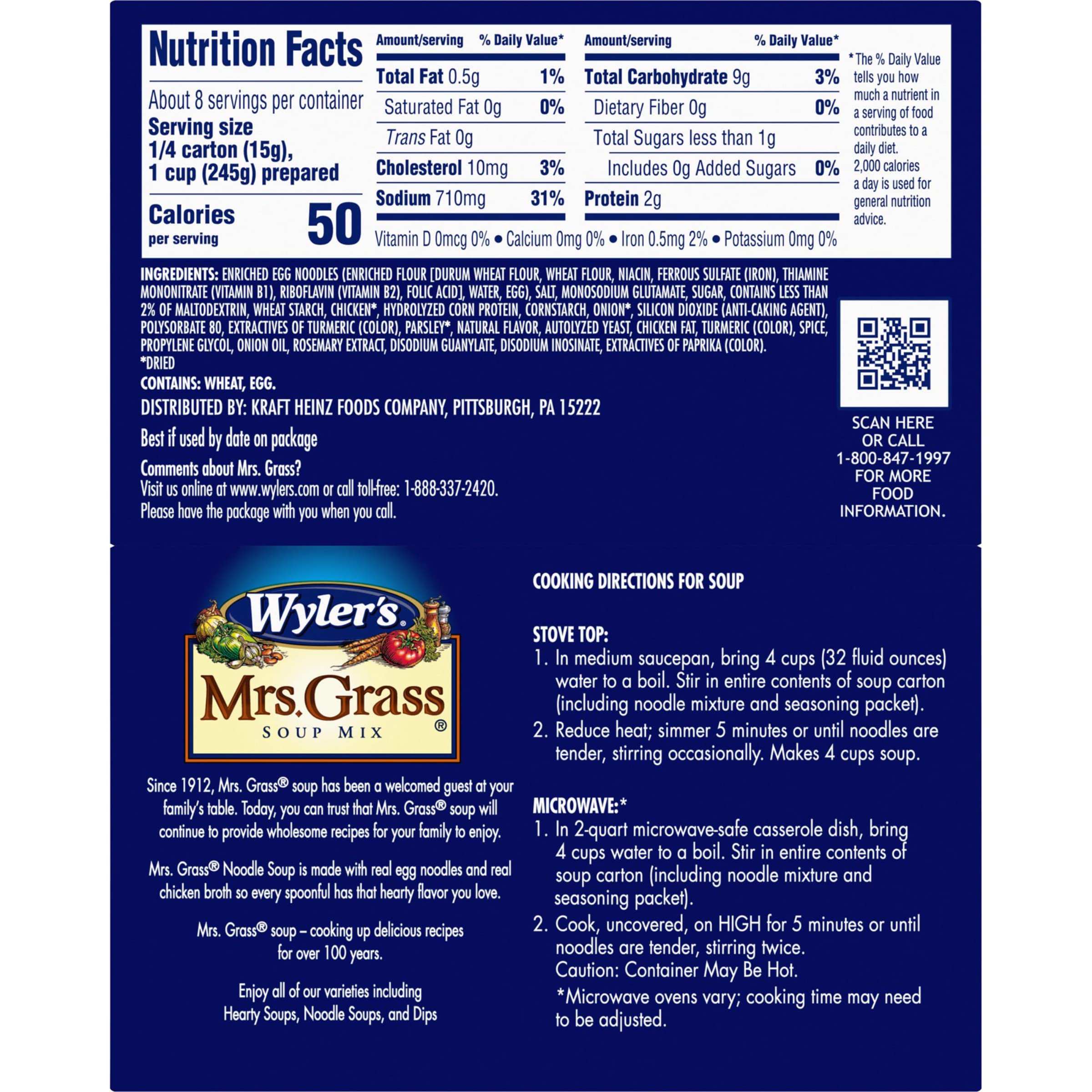 Mrs. Grass Chicken Noodle Soup in a steaming bowl for comfort in minutes.