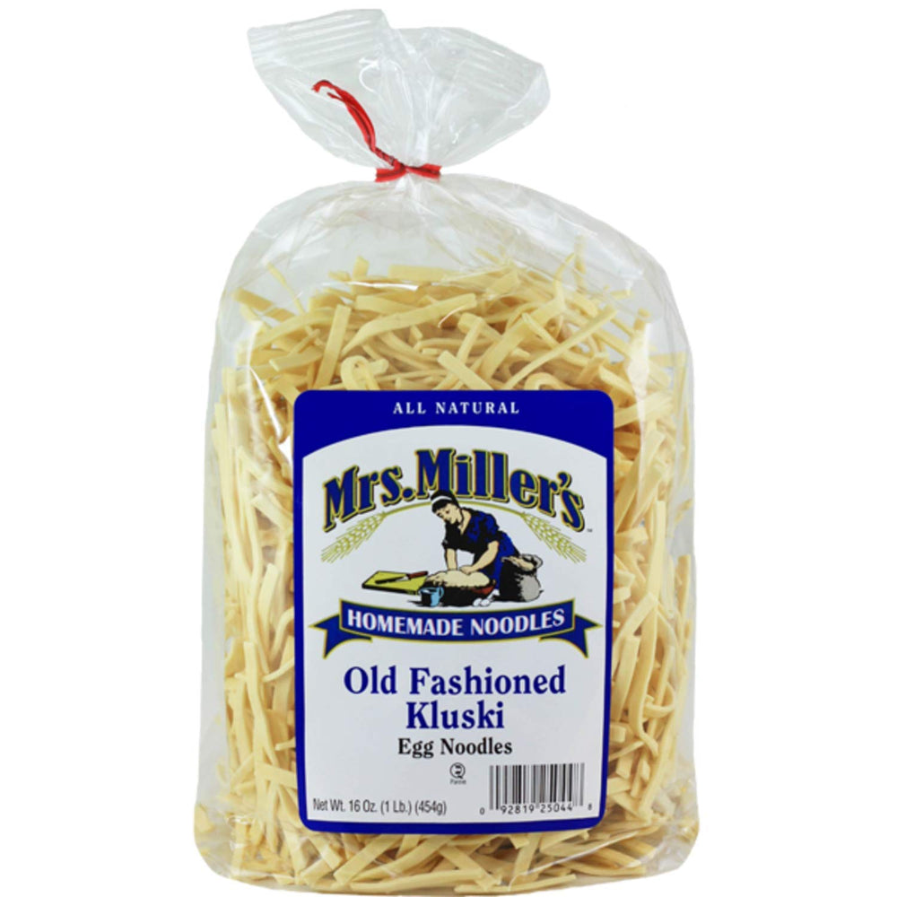 Mrs. Miller's Kluski egg noodles ideal for soups and casseroles, with a wholesome homemade texture.