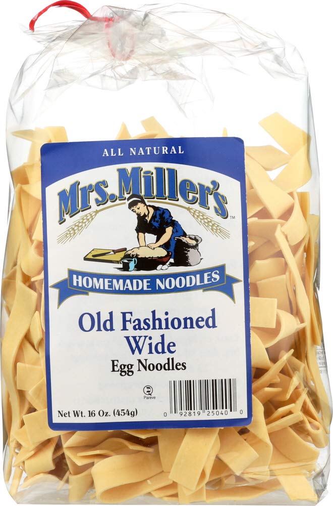 Mrs. Miller's old-fashion egg noodles wide pack for hearty dinners.