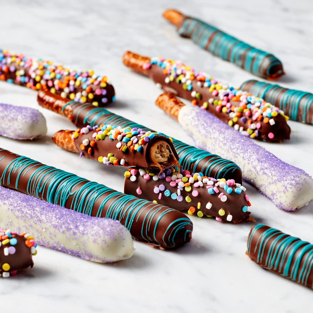 Mrs Prindables gift-ready pretzel rods perfect for celebrations and parties