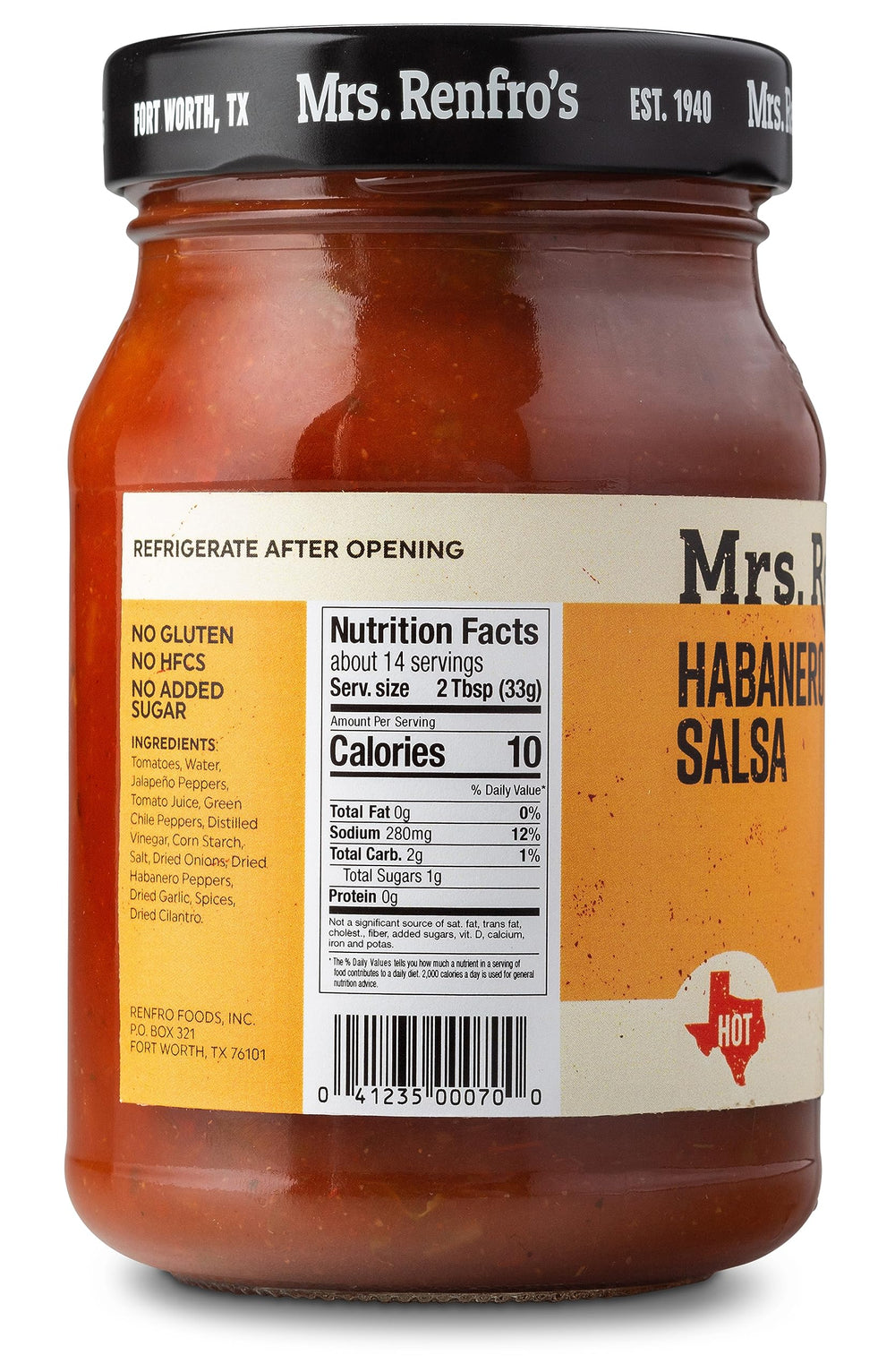 Close-up of the jar label highlights gluten-free and no added sugar benefits.