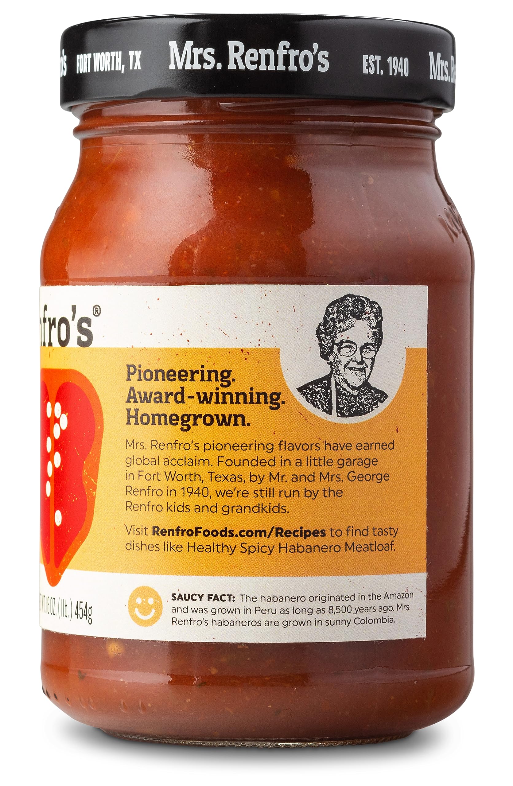 Four-pack display of Mrs. Renfro's Habanero Salsa for family meals.
