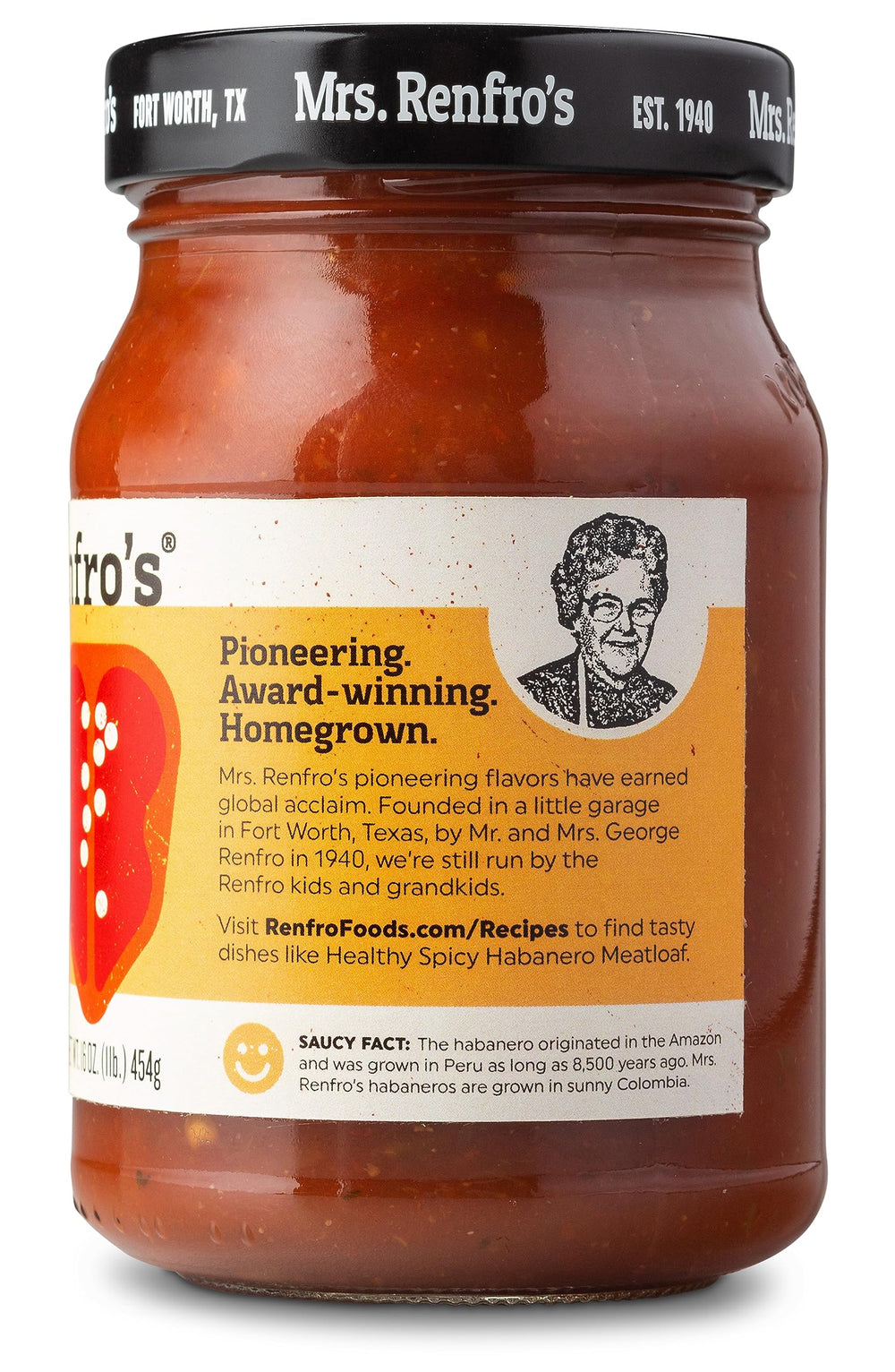 Four-pack display of Mrs. Renfro's Habanero Salsa for family meals.
