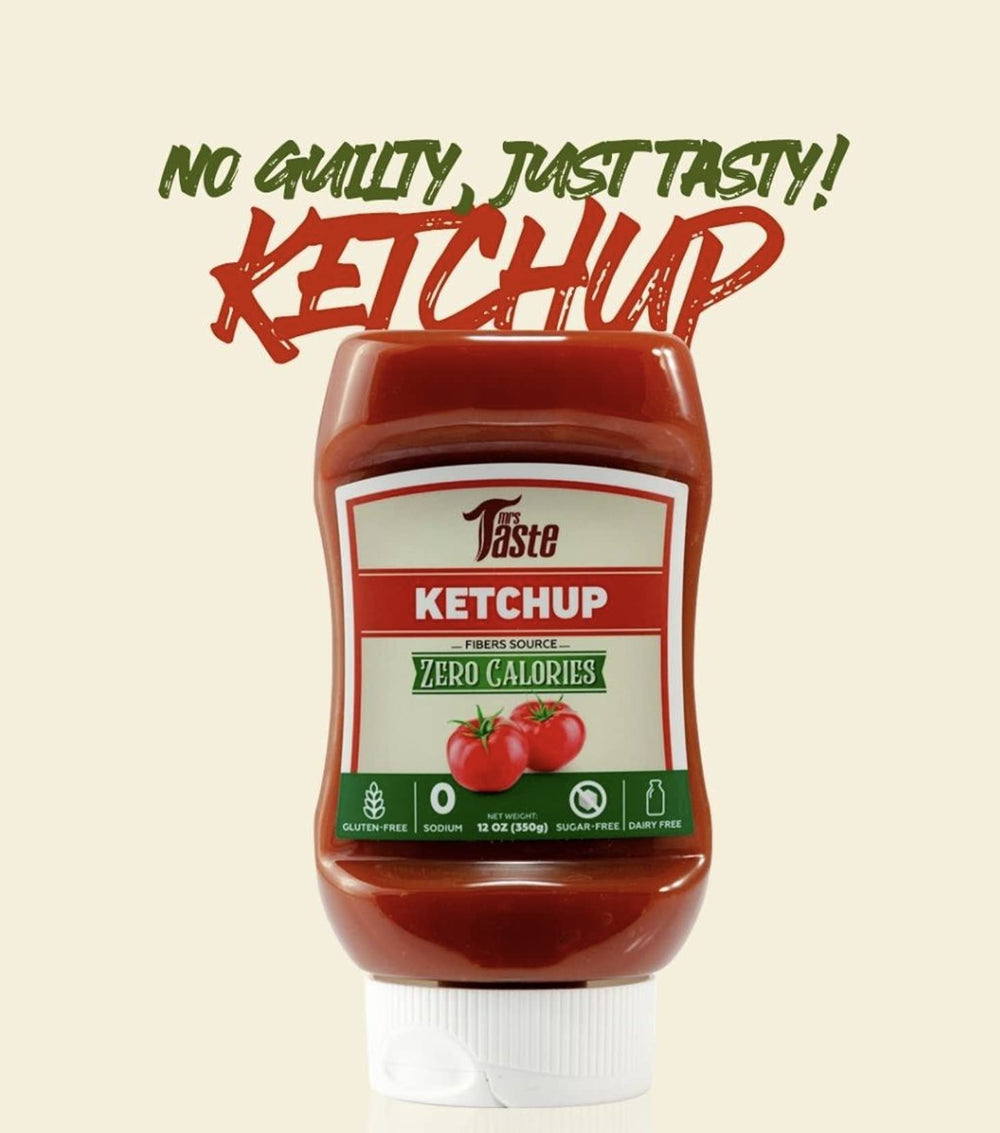 Mrs Taste Sugar Free Ketchup dipping with vegetables, great for snacking.