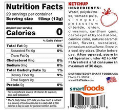 Close-up of Mrs Taste Sugar Free Ketchup label, clean ingredients.