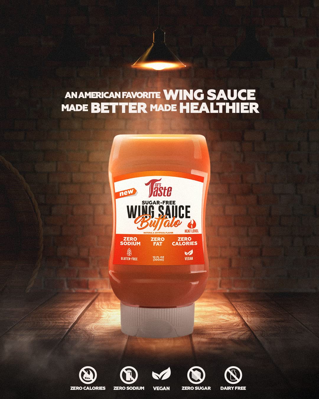 Mrs Taste Sugar Free Buffalo Sauce for dipping vegetables or chicken bites.