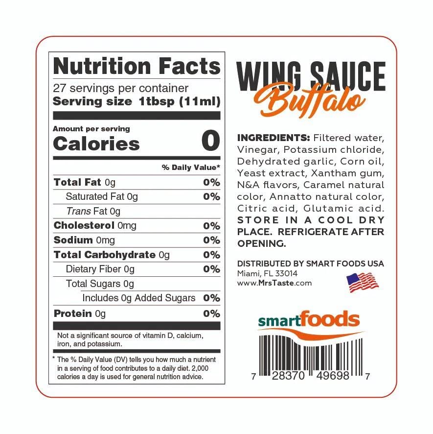 Mrs Taste Sugar Free Buffalo Sauce pour adds quick flavor to wings or chicken.
