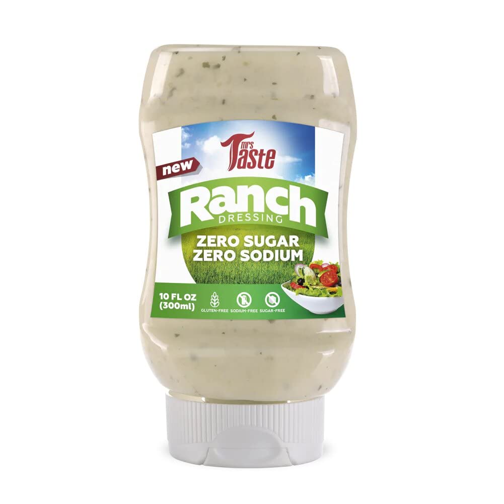Mrs Taste Sugar Free Ranch bottle highlighting creamy ranch flavor for dipping