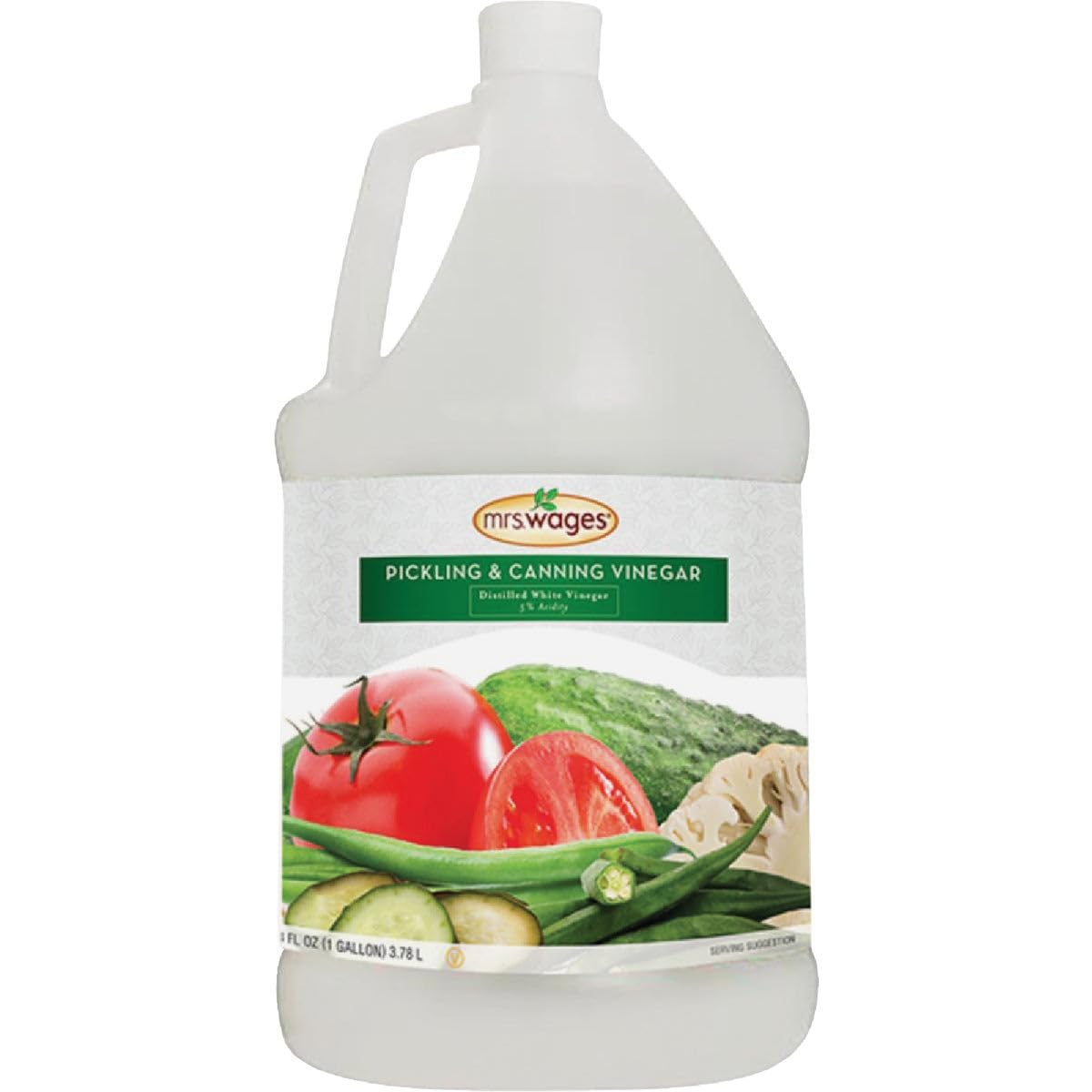 Mrs. Wages Pickling & Canning Vinegar bottle for canning and cooking with 5% acidity.