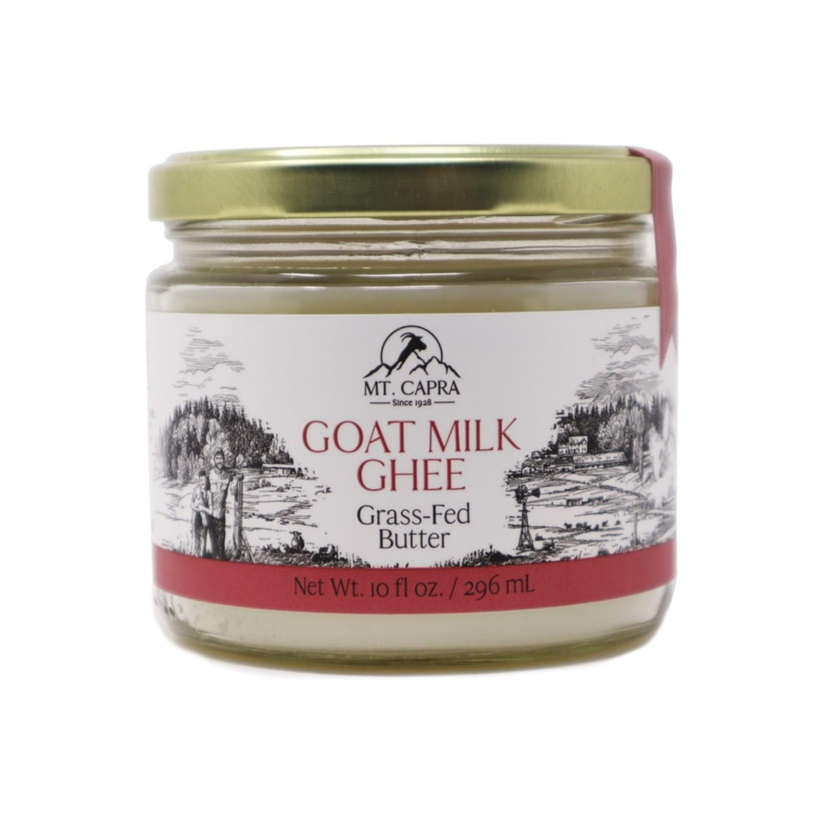Mt. Capra Goat Milk Ghee bottle ideal for high-heat cooking.