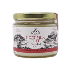 Mt. Capra Goat Milk Ghee bottle ideal for high-heat cooking.