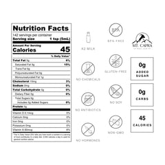 Mt. Capra Goat Milk Ghee ingredients label, pasture-sourced fats for clean cooking.