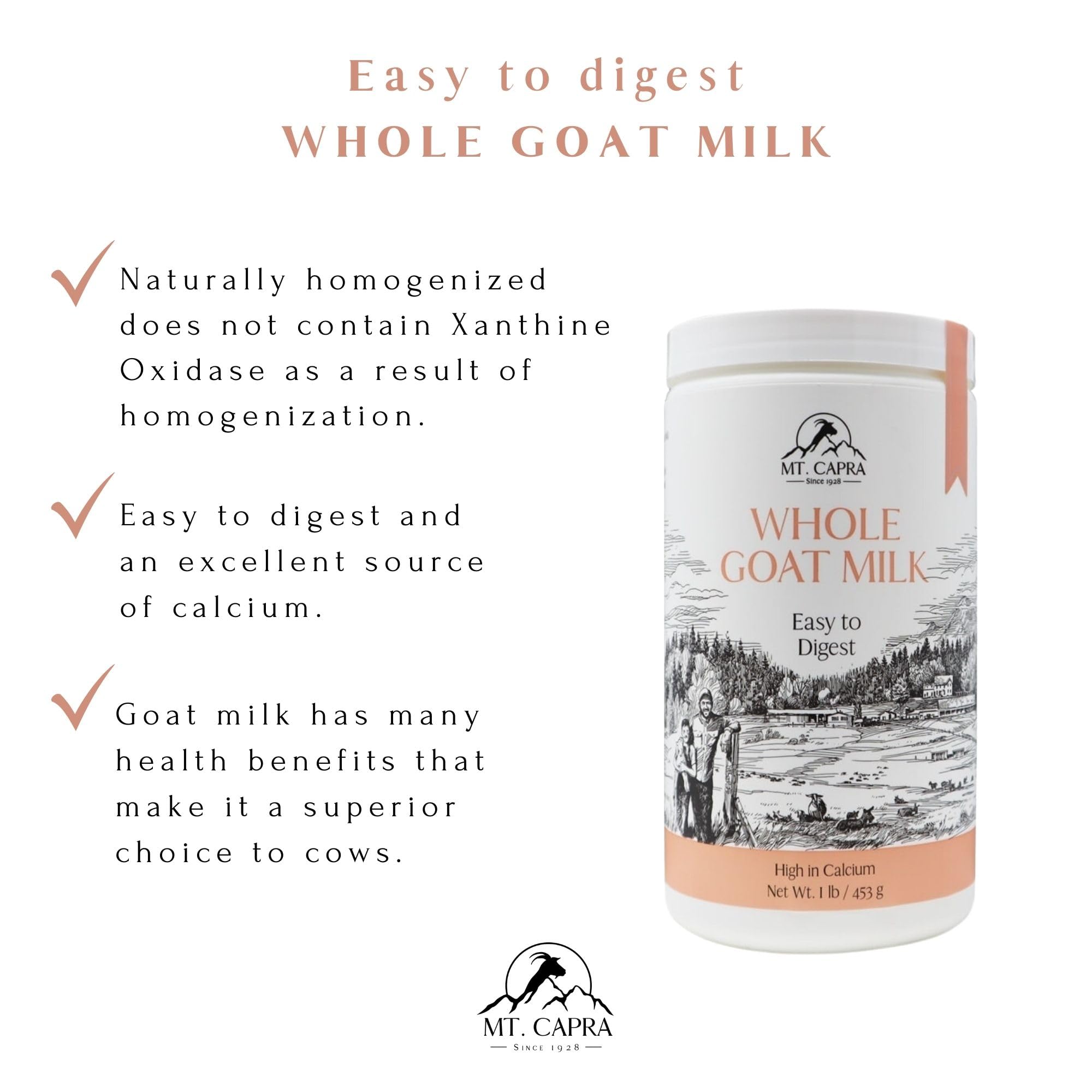 Mt Capra Goat Milk Powder mixed in water creates a smooth, dairy-like beverage