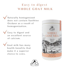 Mt Capra Goat Milk Powder mixed in water creates a smooth, dairy-like beverage