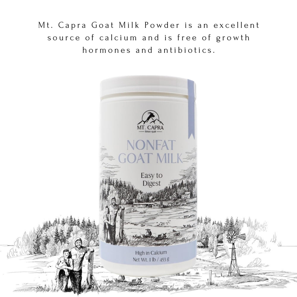 Baking with Mt Capra Goat Milk Powder adds rich dairy notes to recipes.