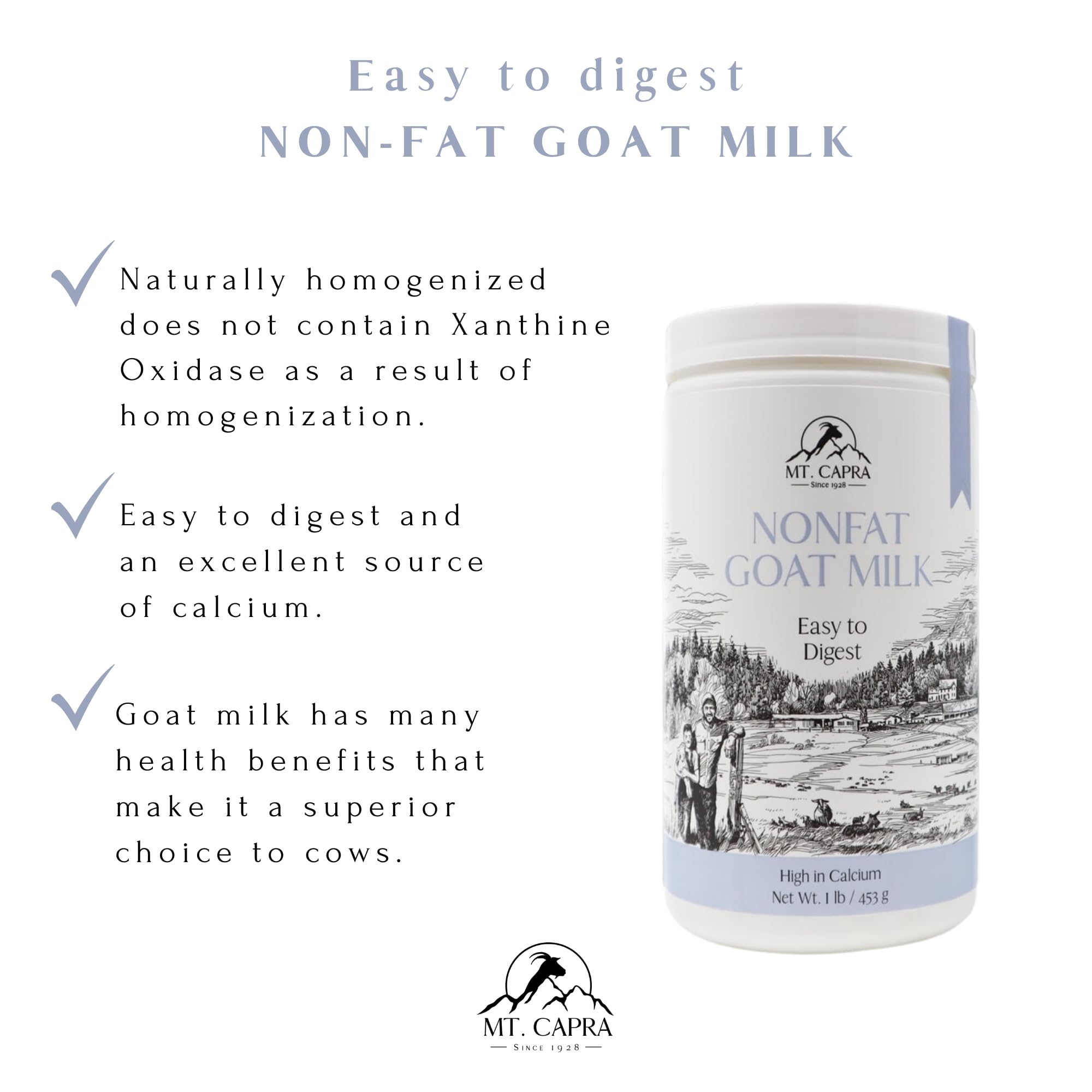 Mt Capra Goat Milk Powder dissolving in water to form a smooth milk substitute.