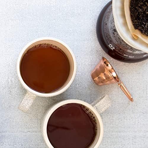 Mt. Comfort Coffee Espresso Roast pour over cup capturing inviting aroma.
