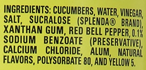 Mt. Olive no added sugar sweet relish jar closeup label highlighting ingredients.