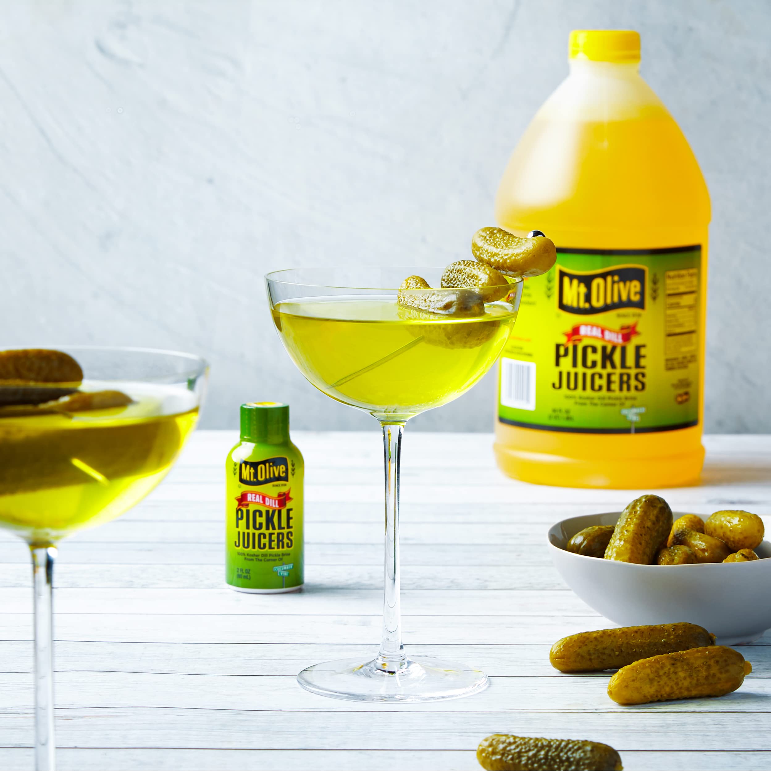 Close-up of Mt. Olive 2 oz bottle with pour spout for easy use