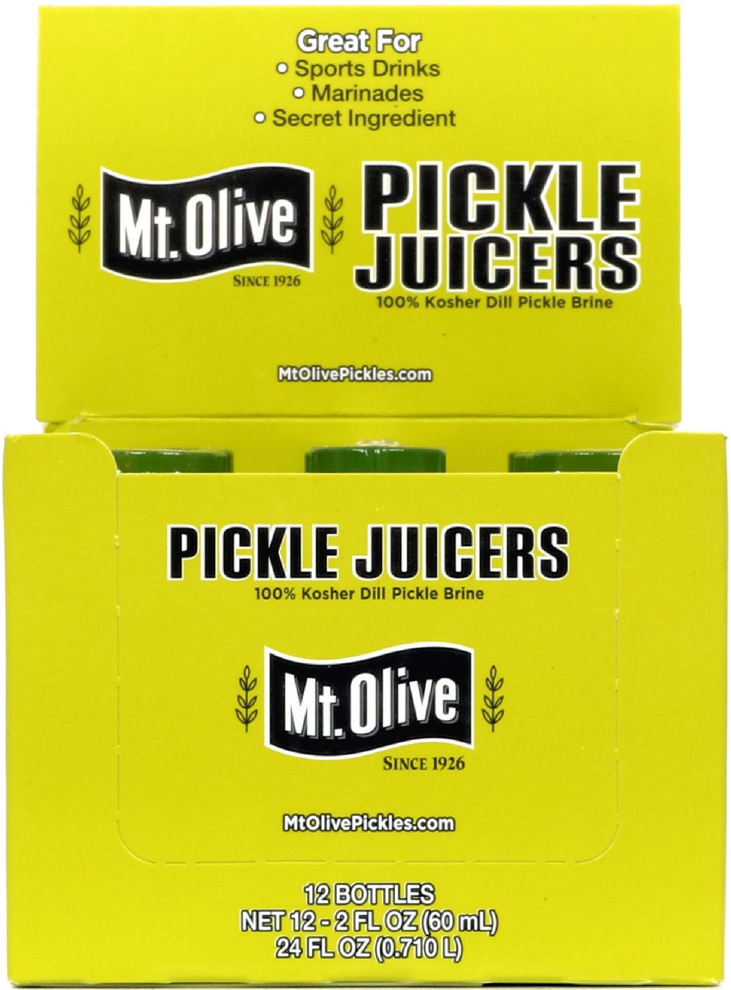 Glass with Mt. Olive pickle juice ready for cocktails or dressings