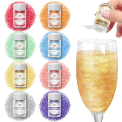 Mtcolors edible glitter for cocktails in eight colors adds instant sparkle to drinks