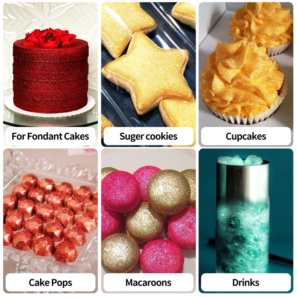 Mtcolors edible glitter for cakes and cupcakes provides vibrant decorations with a professional finish