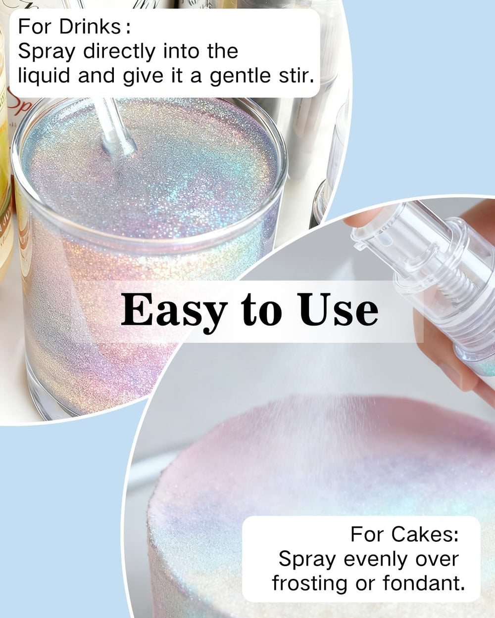 Chocolate treats enhanced by Mtcolors edible glitter spray