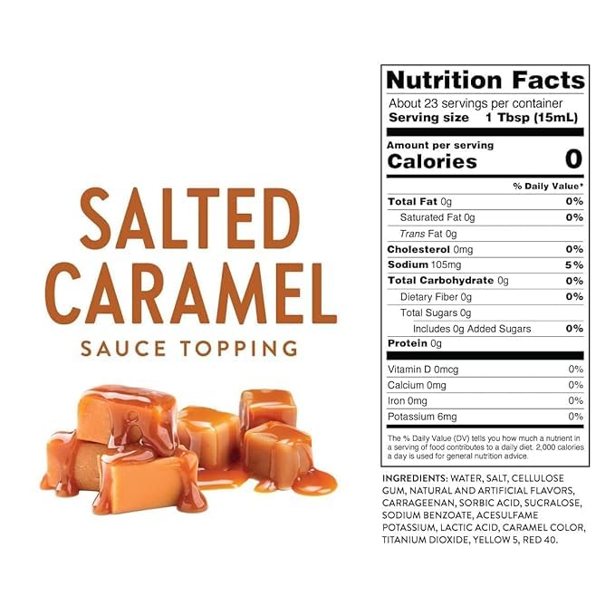 MT&L Salted Caramel Syrup drizzled over latte for a creamy caramel flavor.