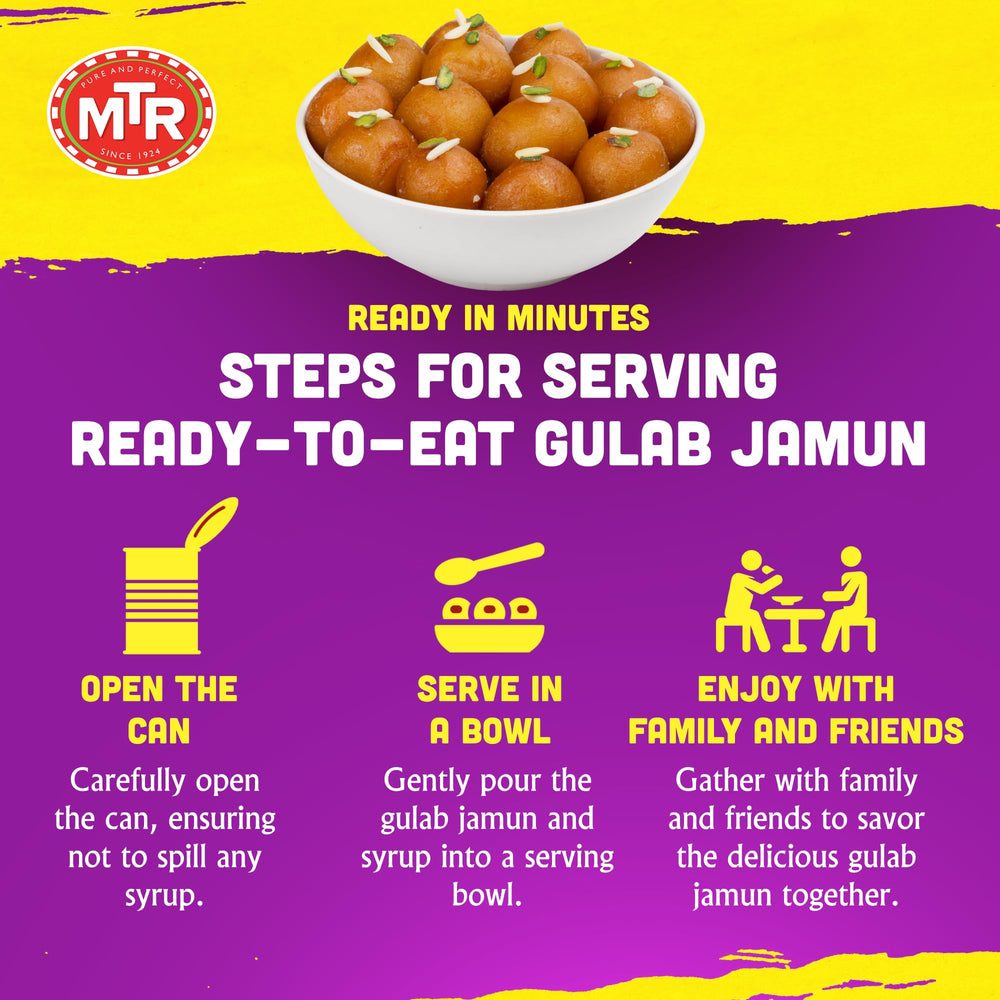 MTR Gulab Jamun fried golden-brown balls, melt-in-your-mouth texture