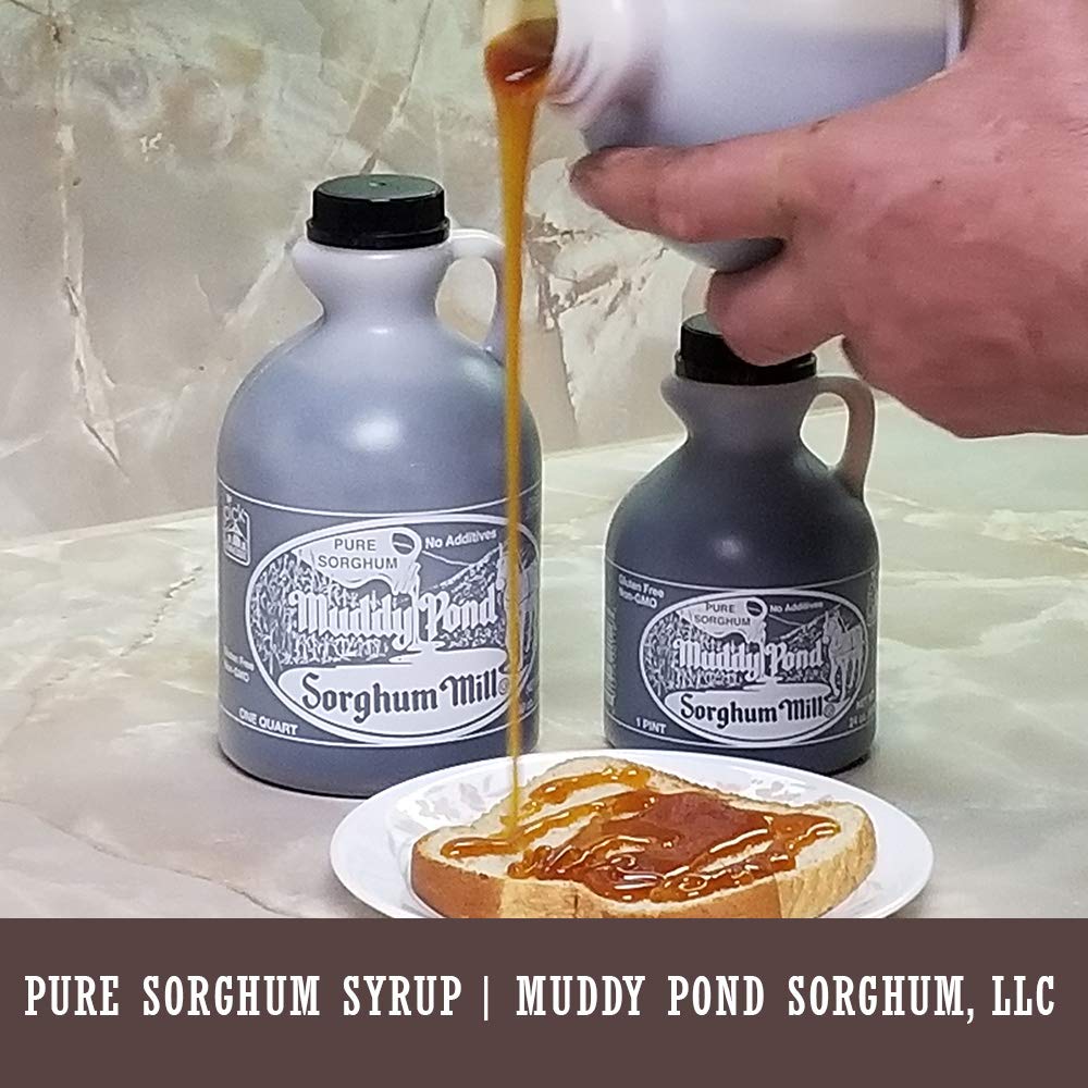 Warm sorghum syrup tasting moment at Muddy Pond