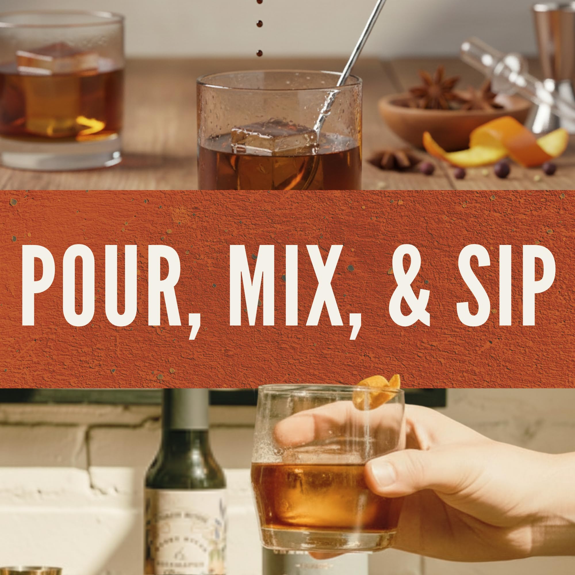 Pouring Muddy River Aromatic Bitters to enhance cocktail aroma.