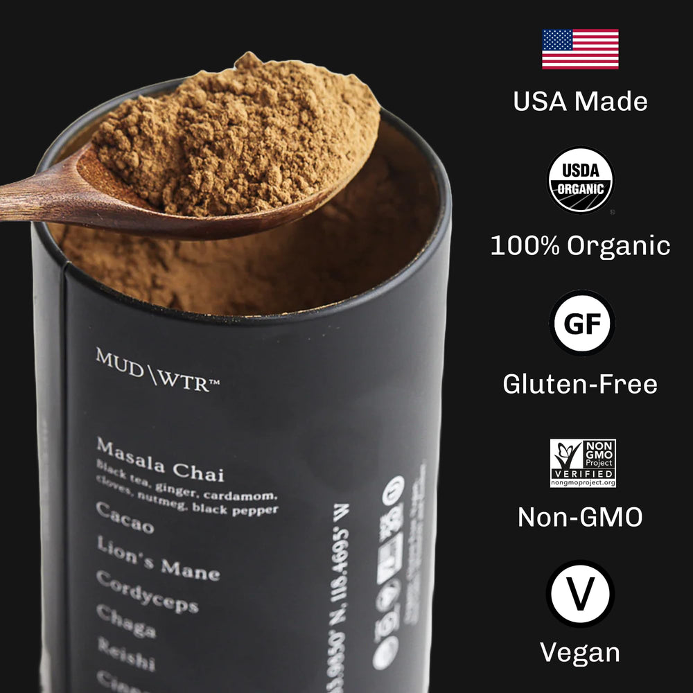 MUDWTR Original caffeine balance suggests focused energy without jitters