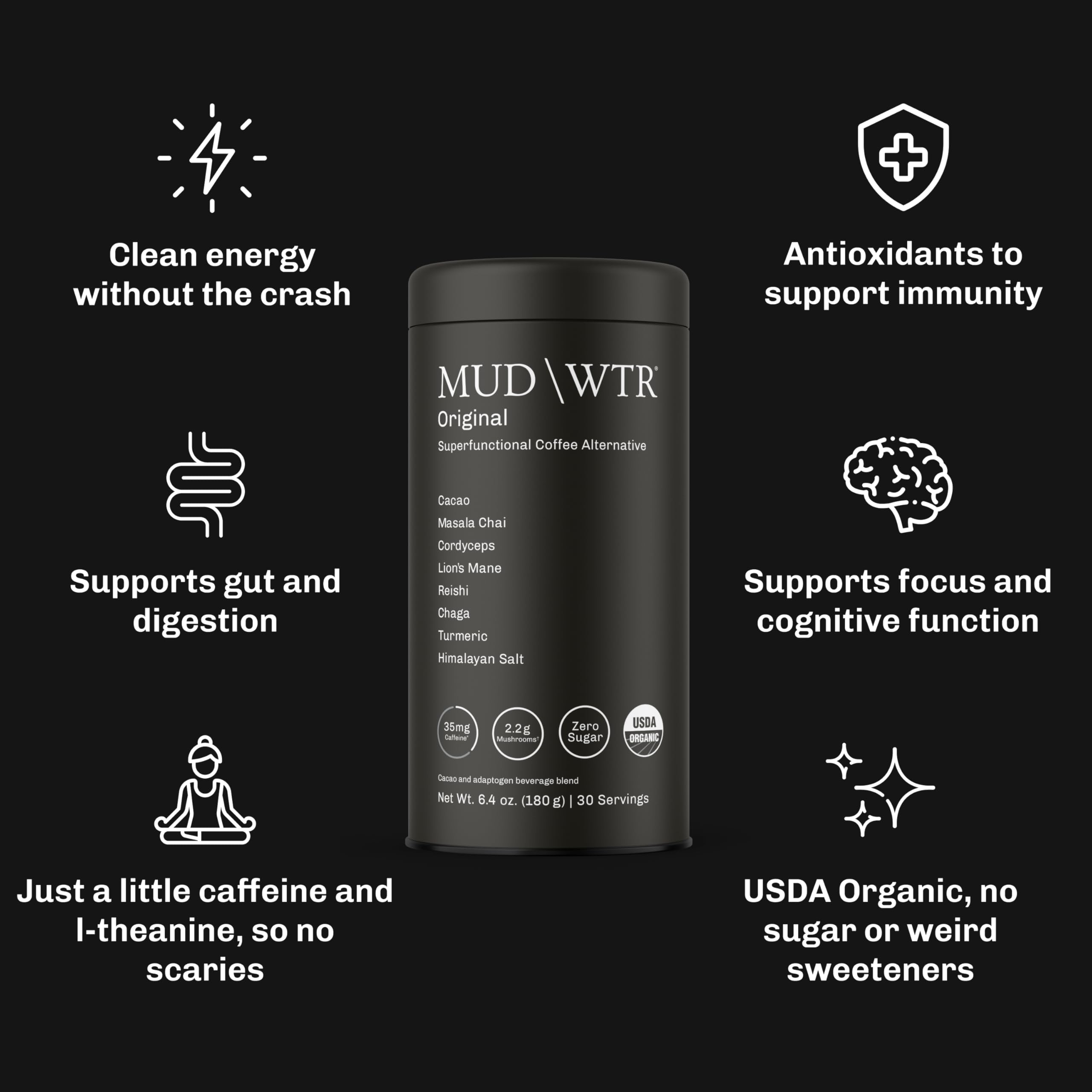 MUDWTR Original powder mixing in mug hints at a chai-inspired experience