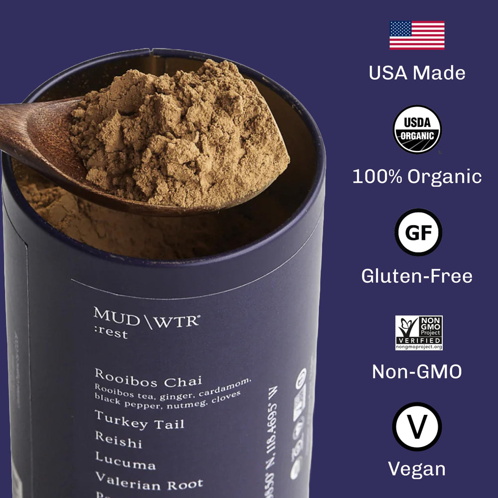 MUD\\WTR Rest zero caffeine option for evening wind-down