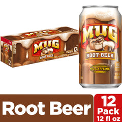 Mug Root Beer can on ice ready for a cold pour