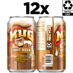 Mug Root Beer label indicating caffeine-free status