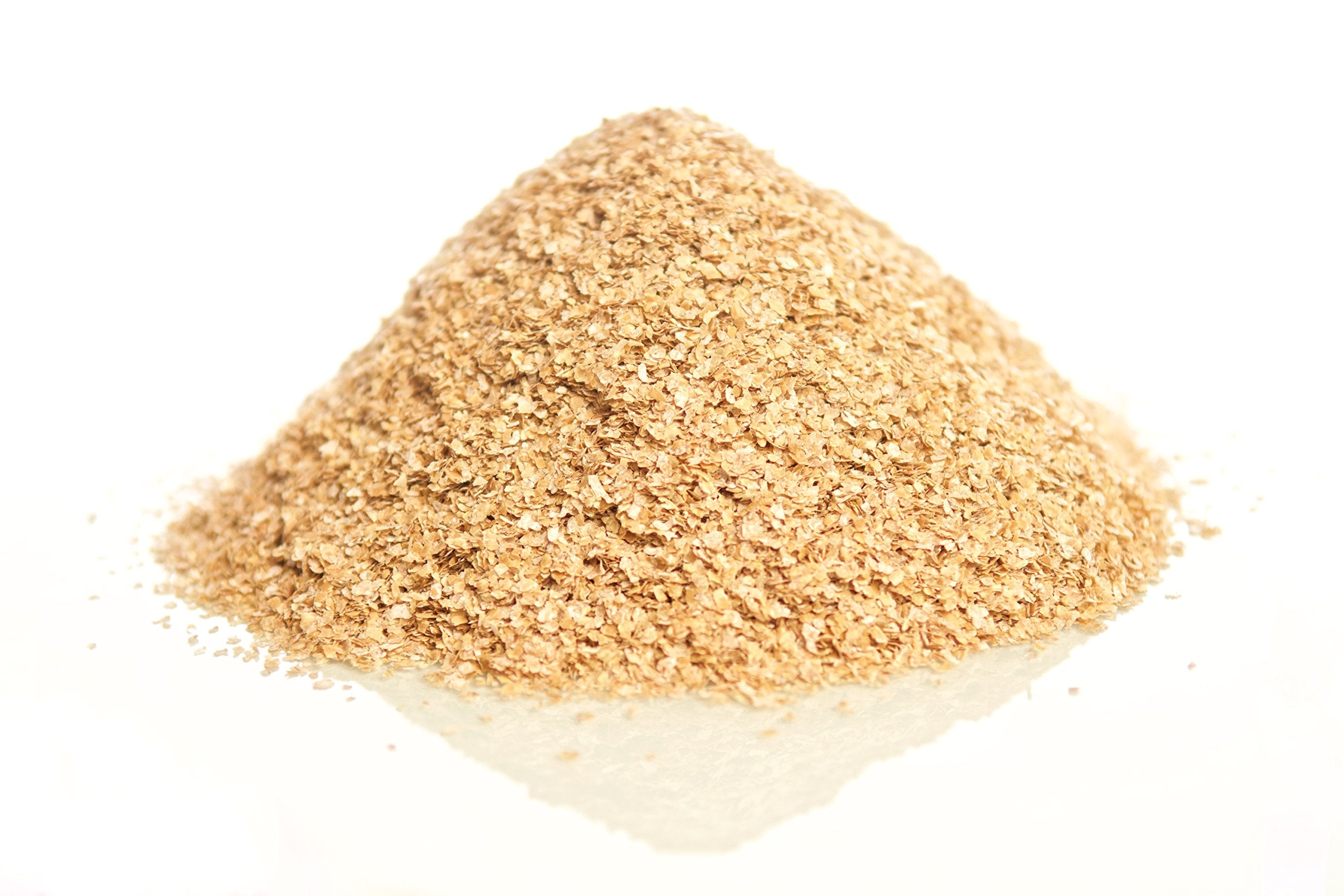 Close-up of textured wheat bran showing natural color variation.