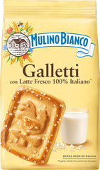 Mulino Bianco Galletti pack shot showing authentic Italian breakfast biscuits
