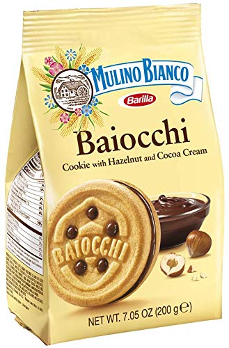 Three-bag pack of Mulino Bianco Hazelnut Cream Cookies for on-the-go snacking