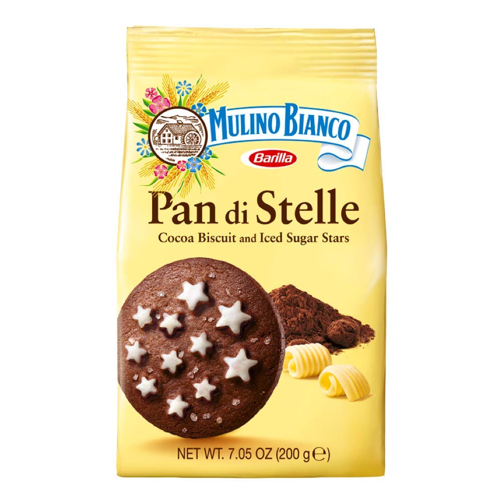 Mulino Bianco Pan di Stelle pack front view, ideal for family breakfasts.