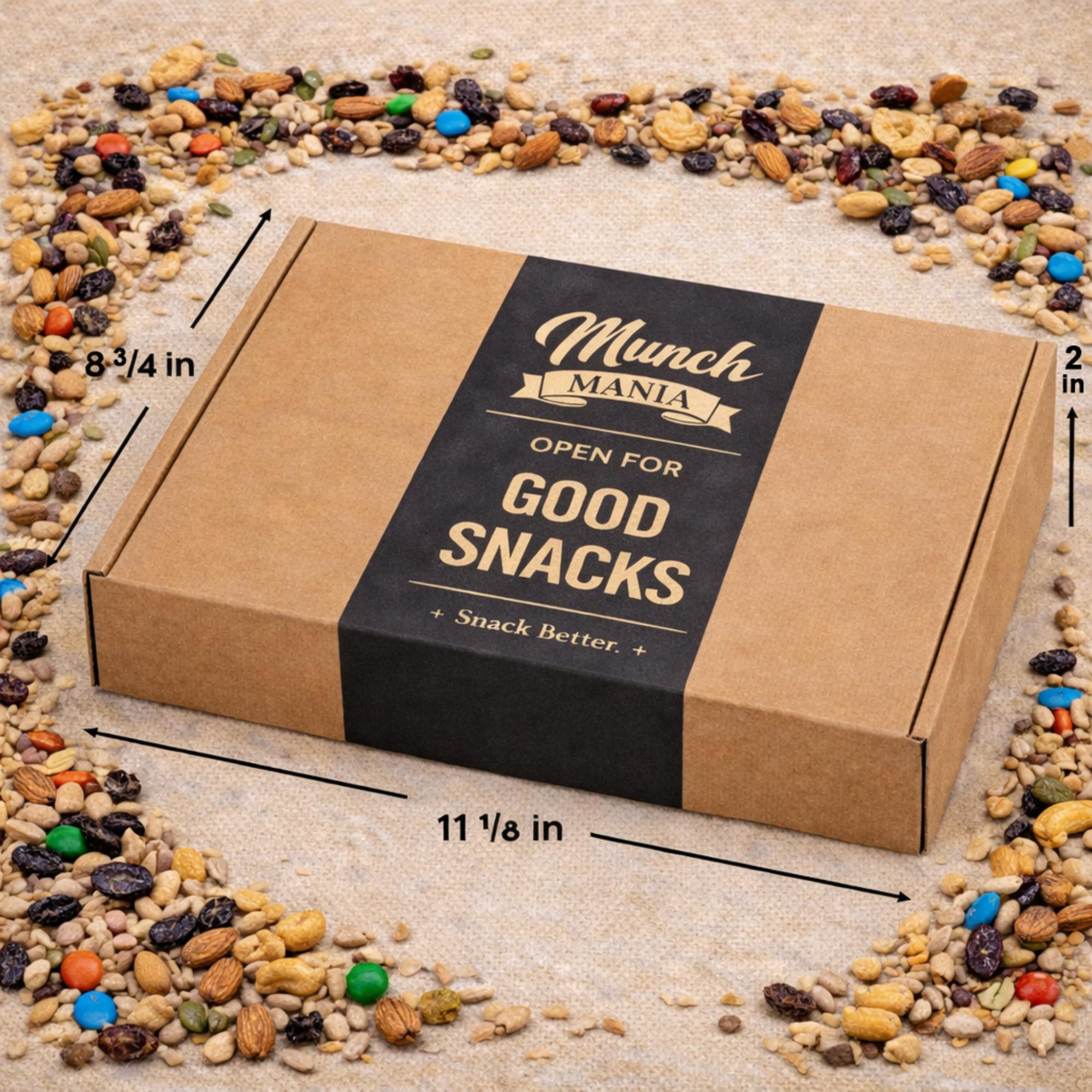 Munch Mania nuts gift box for adults, ideal for care packages.