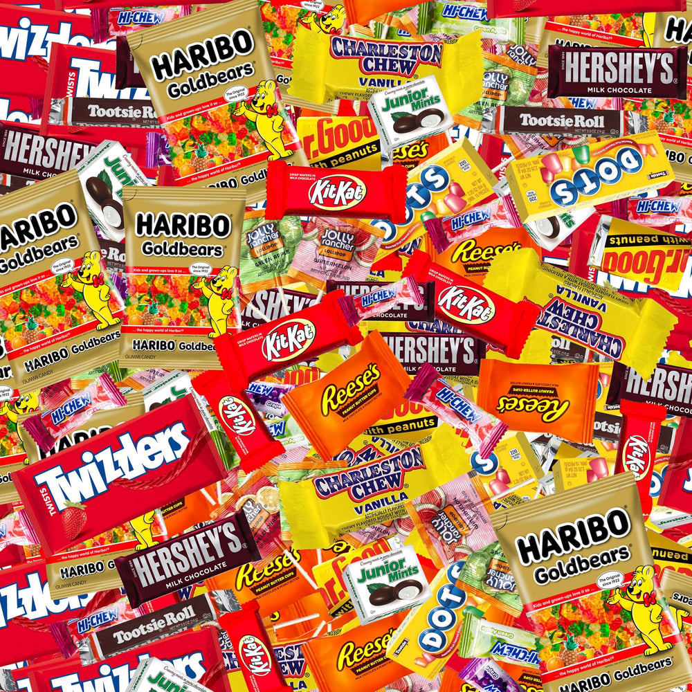 Munchbox Easter bulk candy display: assorted wrappers and flavors ready for baskets and piñatas.