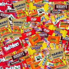 Munchbox Easter bulk candy display: assorted wrappers and flavors ready for baskets and piñatas.