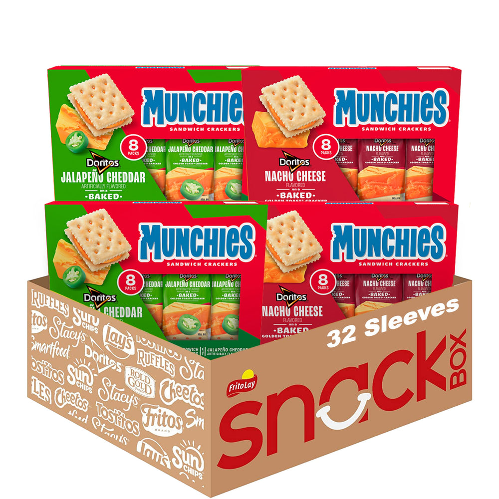 Munchies Nacho Cheese sleeve for on-the-go snacking with baked crackers