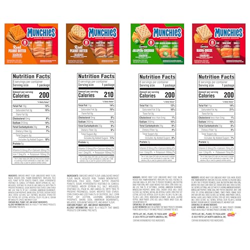 Munchies baked sandwich crackers variety pack: Doritos Jalapeño Cheese sleeve for bold snack moments