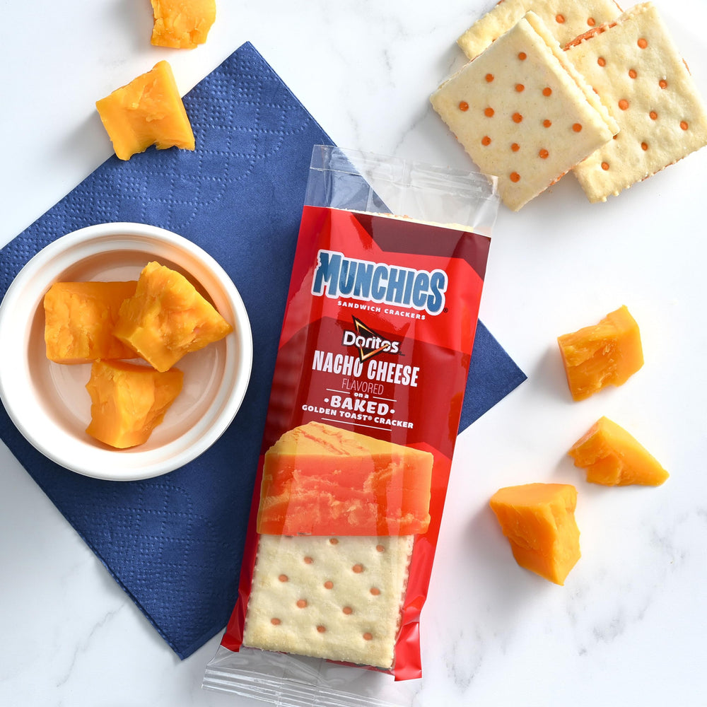 Close-up of baked cracker texture from Munchies product