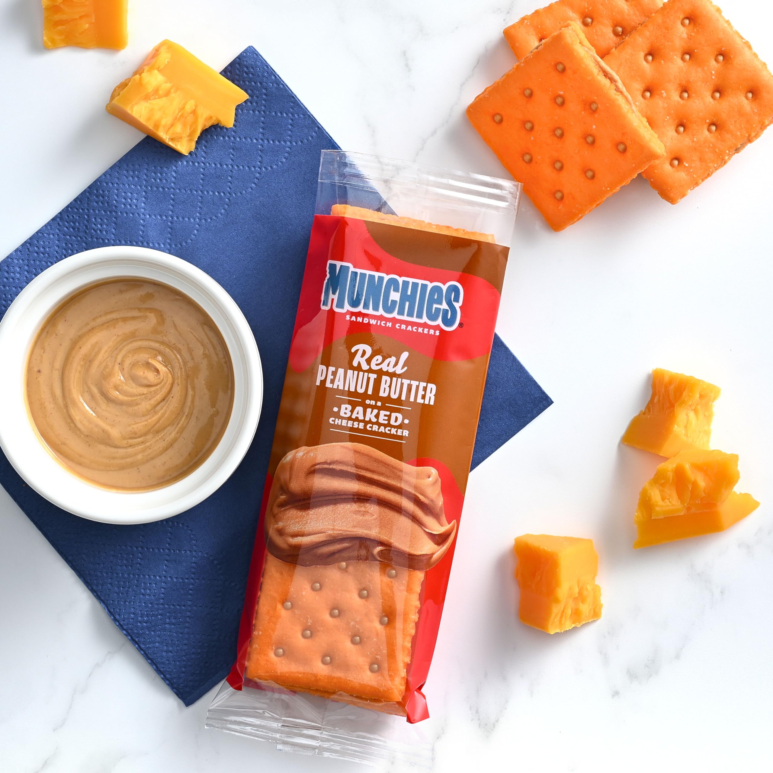 MUNCHIES Sandwich Crackers on-the-go lifestyle, perfect for work or school