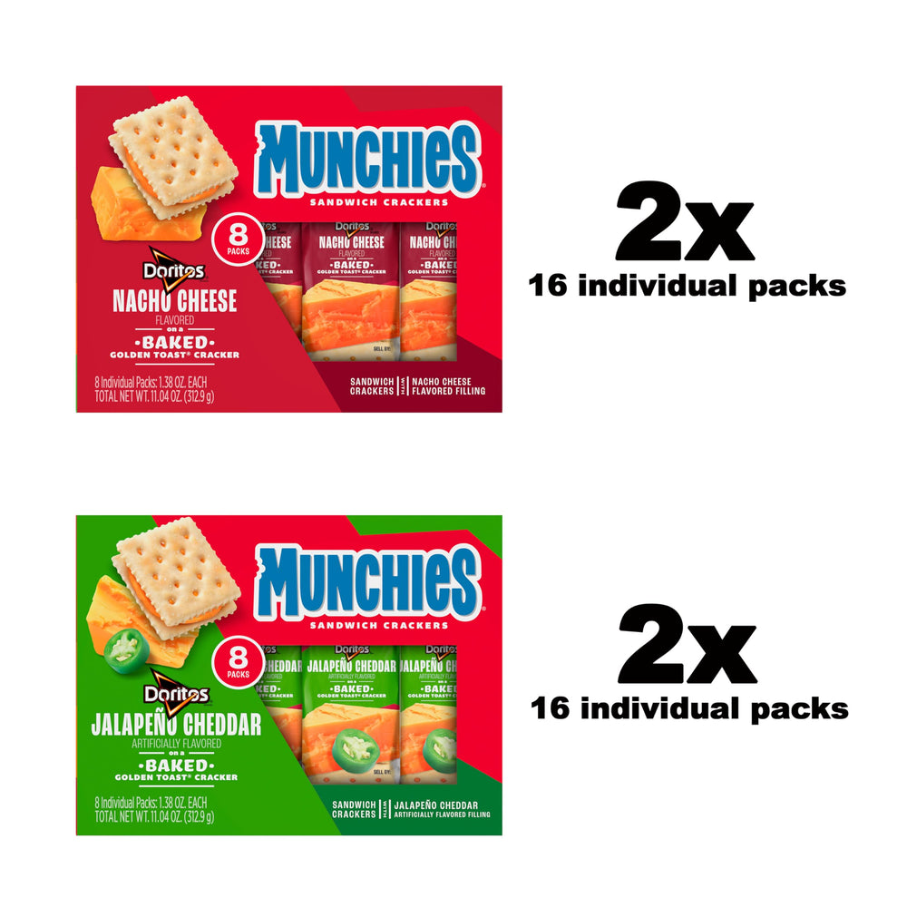 Front view of Munchies Variety Pack box for work or school snacks