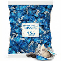 Munchique Cookies and Cream Kisses bulk bag, 150 pieces for parties and dessert tables.