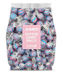 Munchique Jumbo Cotton Candy Balls in a bag for easy sharing at parties.